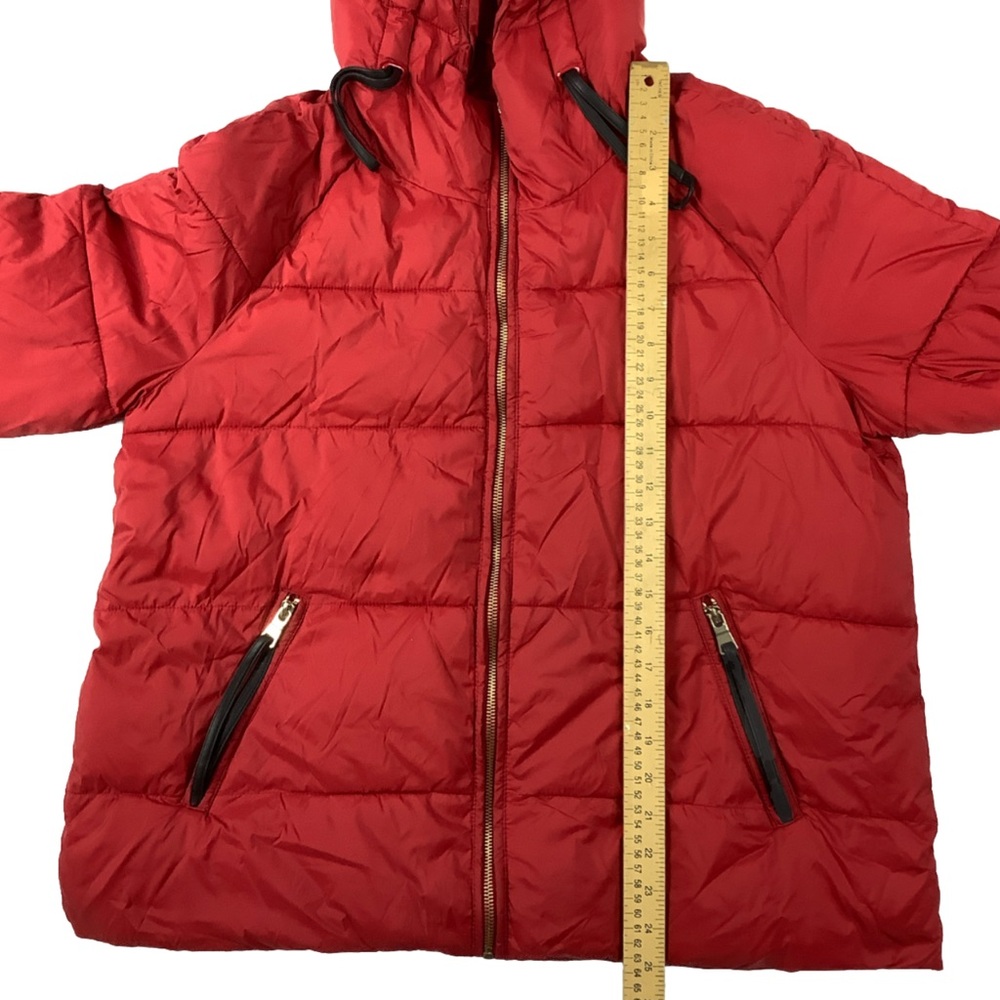 Zara Basic Women’s Puffer Jacket Red/ Large - image 6